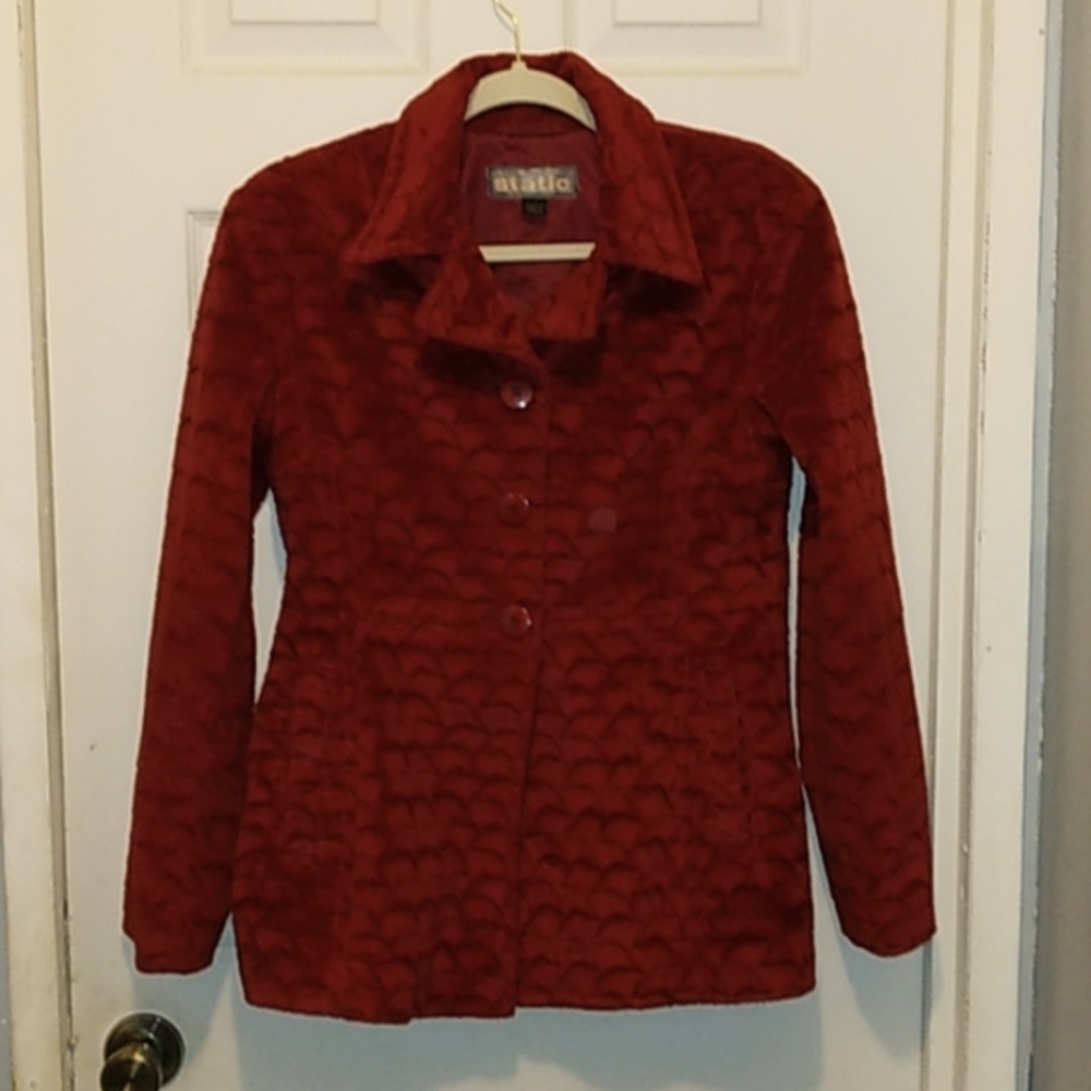Ladies red static Jacket, Sz Large